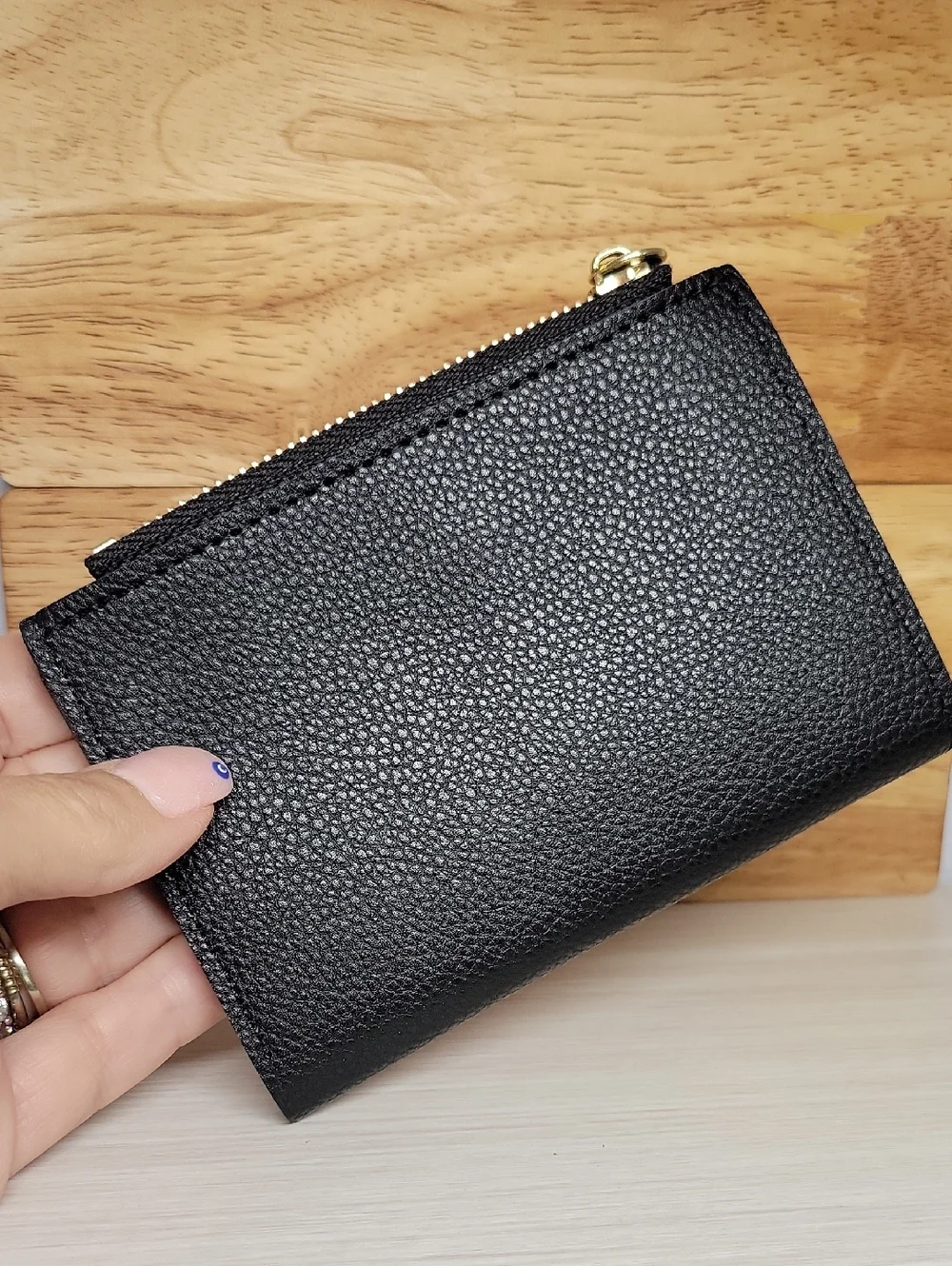 Black Cherry Embroidered Compact Wallet - Women Bags